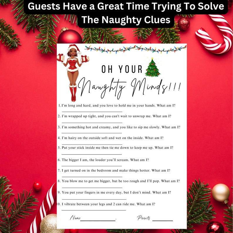 Adult Christmas Party Games | Holiday Party Games | Holiday Bachelorette Party | Christmas Girls Night | Printable Christmas Games | Dirty
